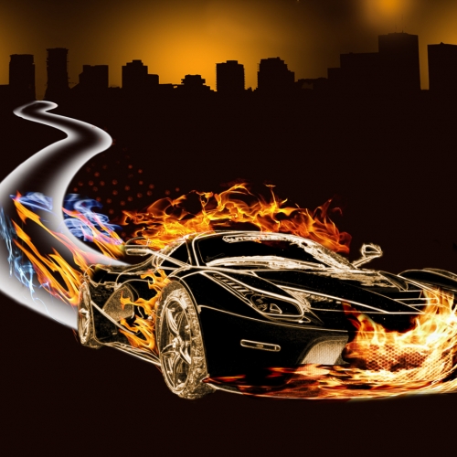 Bronze Medal - Alex Konyukov - Black Ferrari Setting Fire